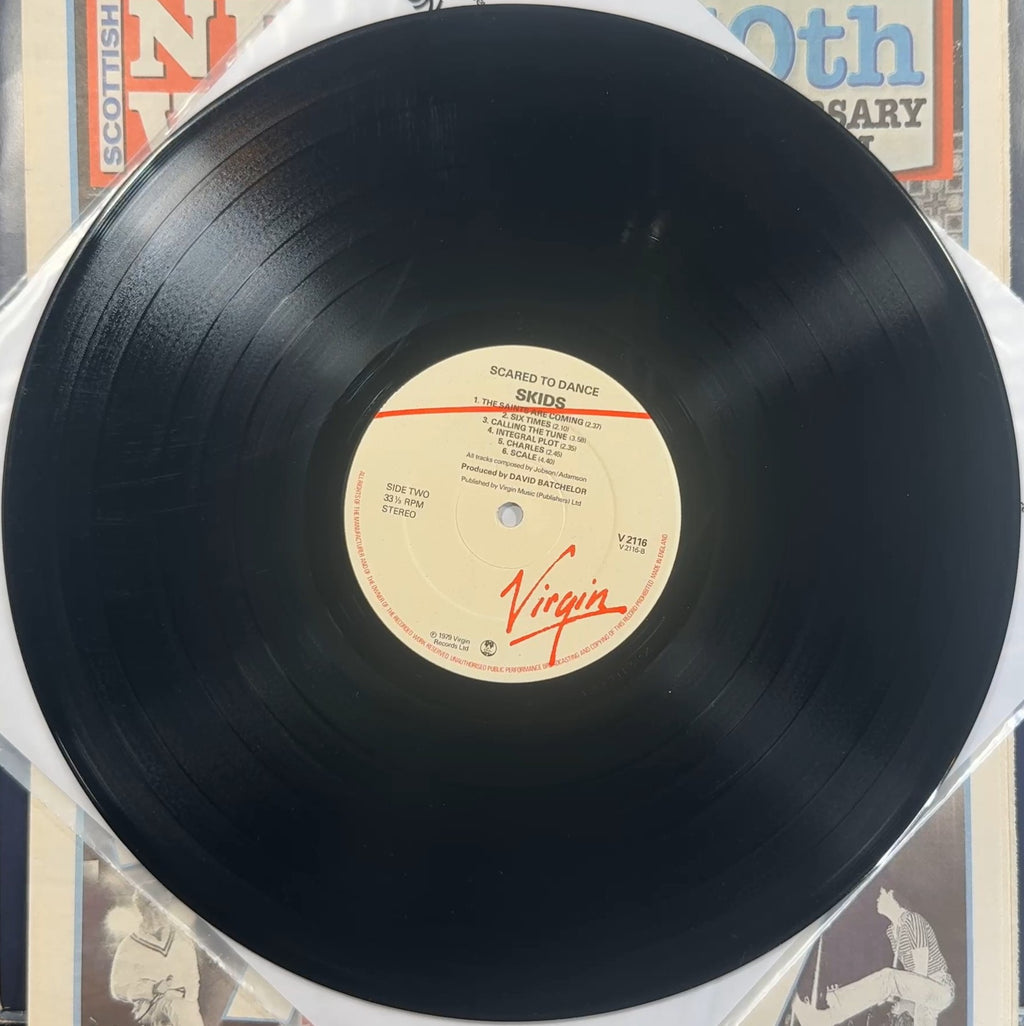 Skids Scared To Dance 1979 UK 1st Embossed Sleeve + Newspaper