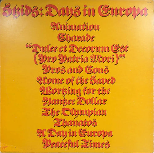 Skids Days In Europa 1979 UK 1st Press + Orig Insert + Newspaper