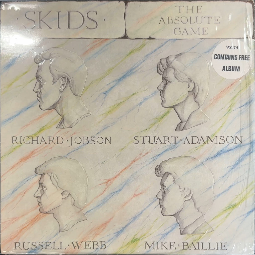 Skids The Absolute Game 1980 UK 1st Edition Embossed + Free Album