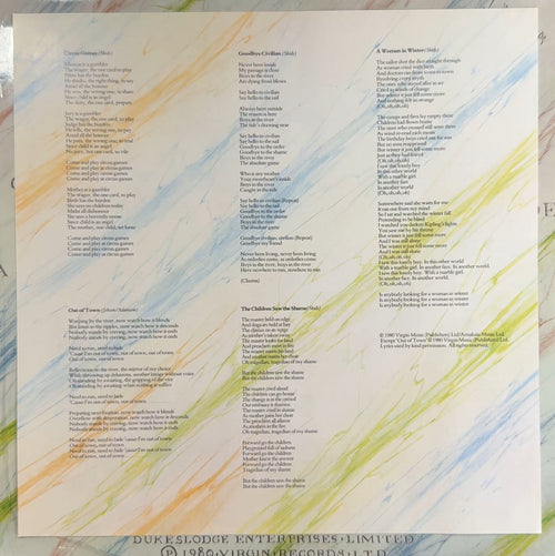 Skids The Absolute Game 1980 UK 1st Edition Embossed + Free Album