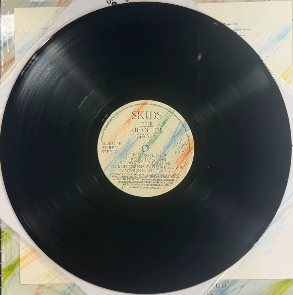 Skids The Absolute Game 1980 UK 1st Edition Embossed + Free Album