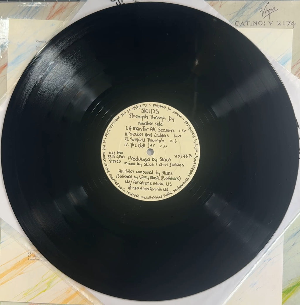 Skids The Absolute Game 1980 UK 1st Edition Embossed + Free Album