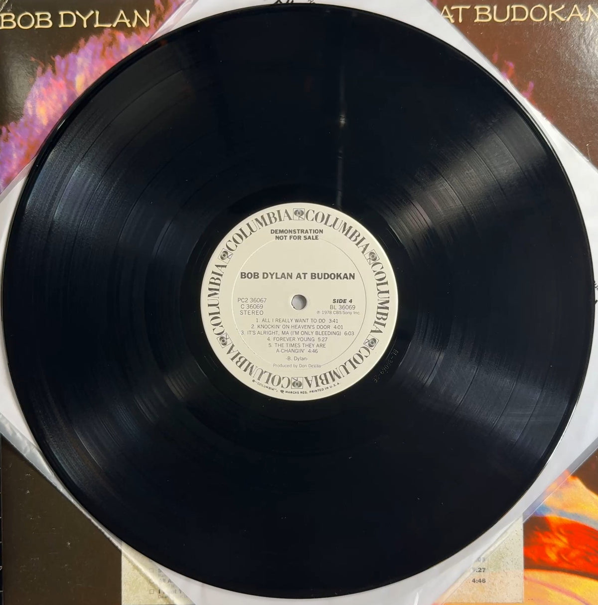 Bob Dylan At Budokan PROMO 1979 US First Press White Lbl & Timing Strips