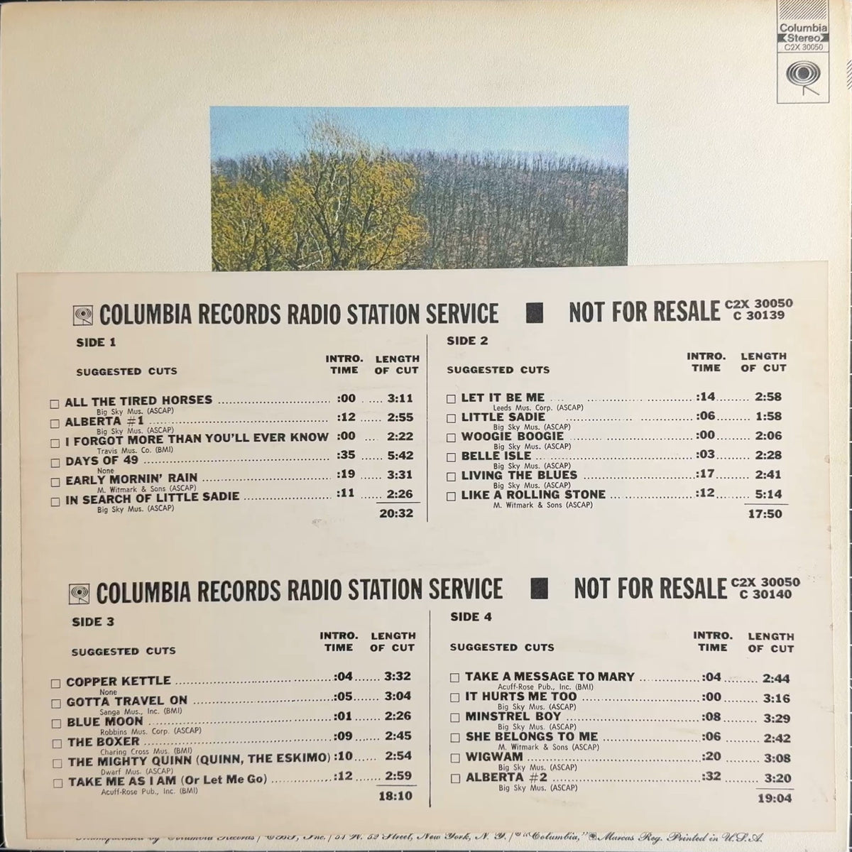 Bob Dylan Self Portrait RADIO PROMO 1970 US 1st Press 360 Sound Labels