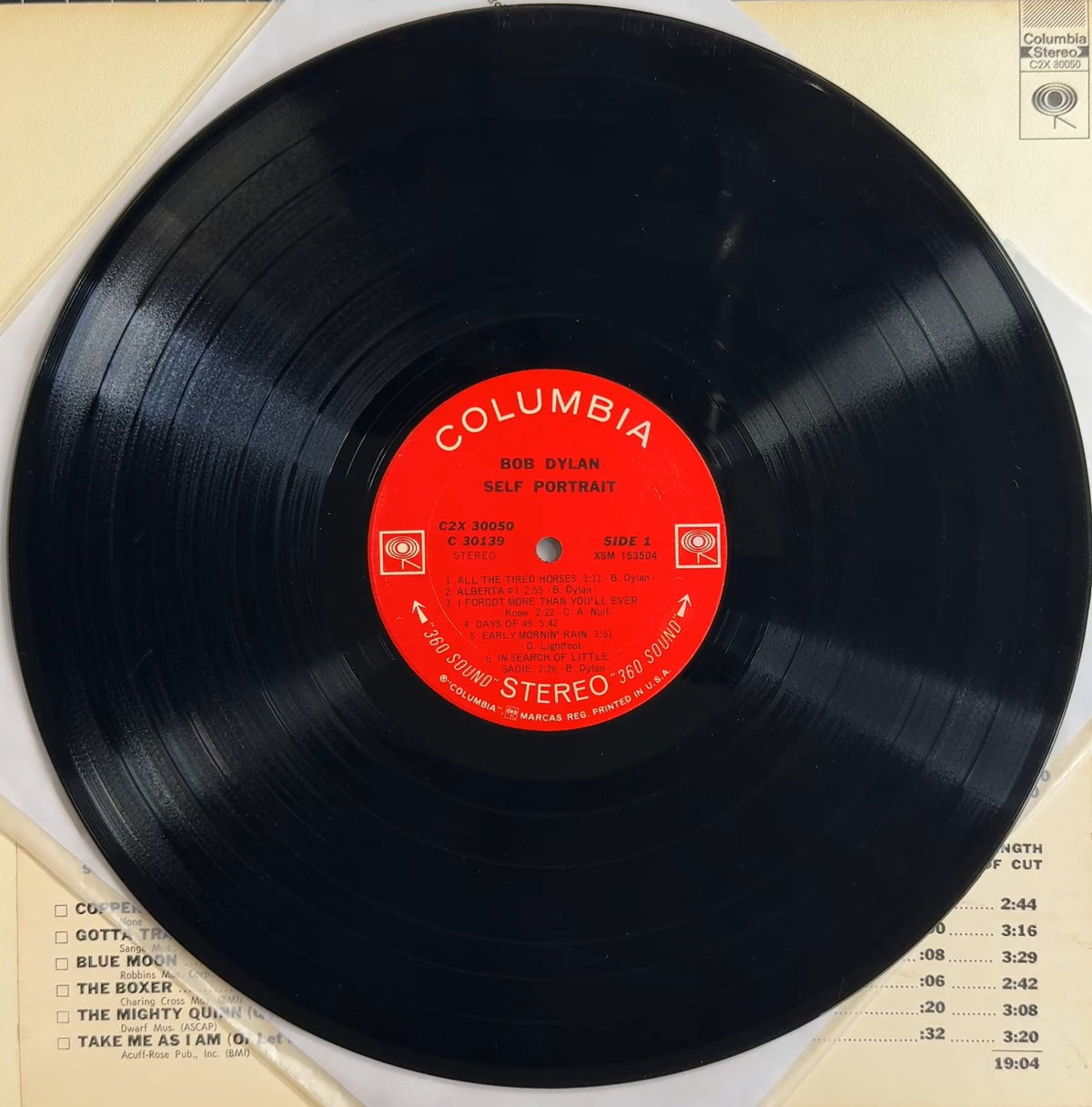 Bob Dylan Self Portrait RADIO PROMO 1970 US 1st Press 360 Sound Labels