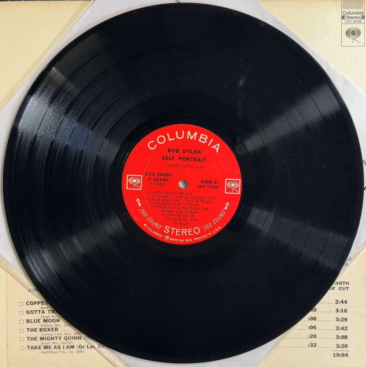 Bob Dylan Self Portrait RADIO PROMO 1970 US 1st Press 360 Sound Labels