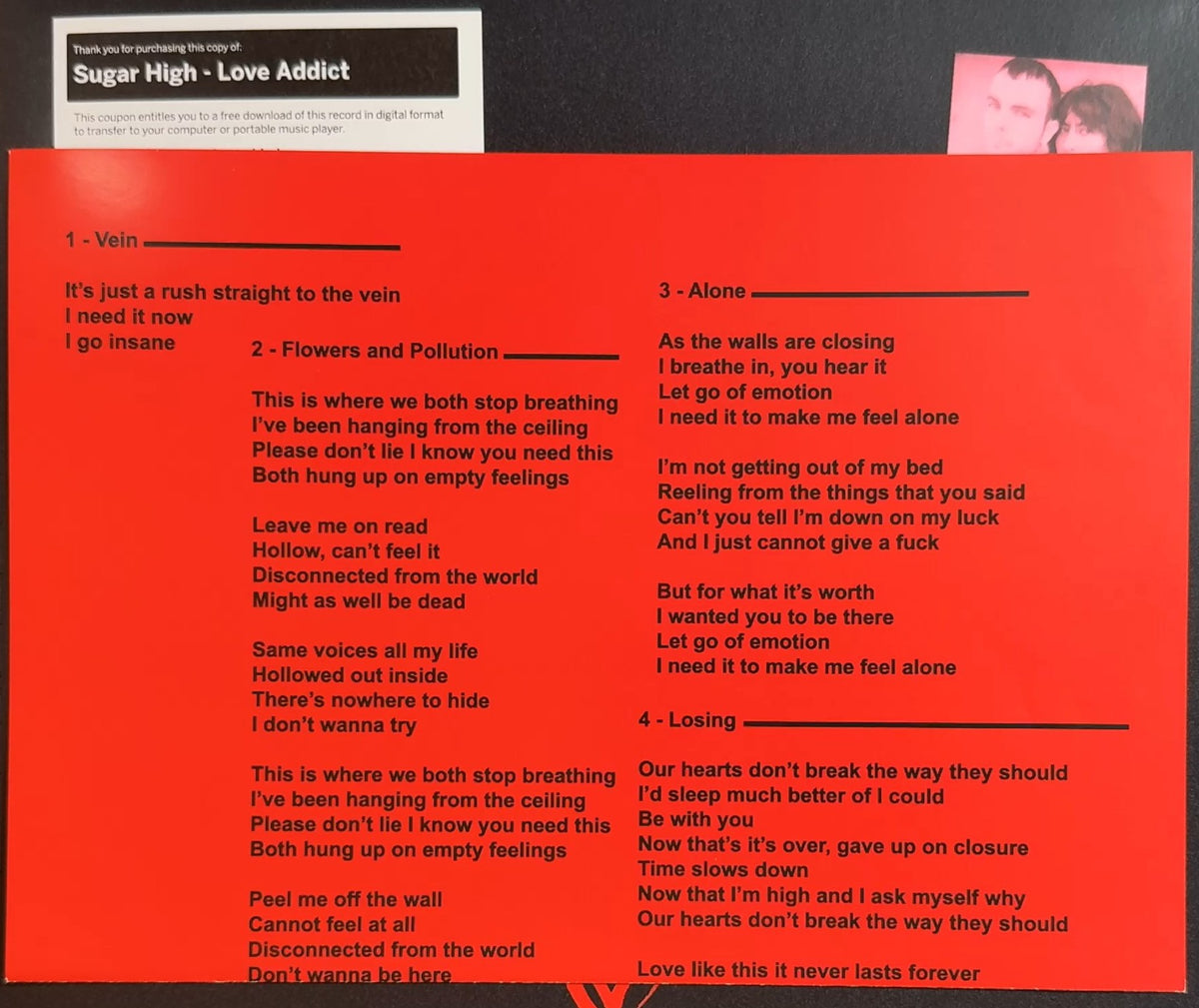 Sugar High Love Addict 2020 Australia First Press Limited Edition Neon Pink New