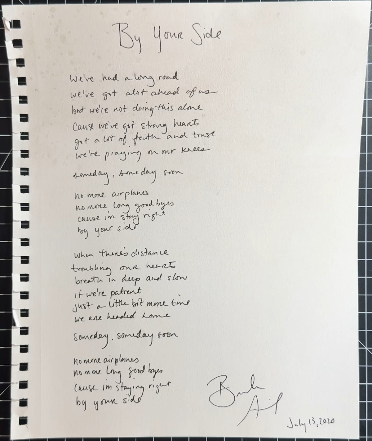Brooke Annibale Handwritten & Signed Lyric Sheets One-of-a-kind!