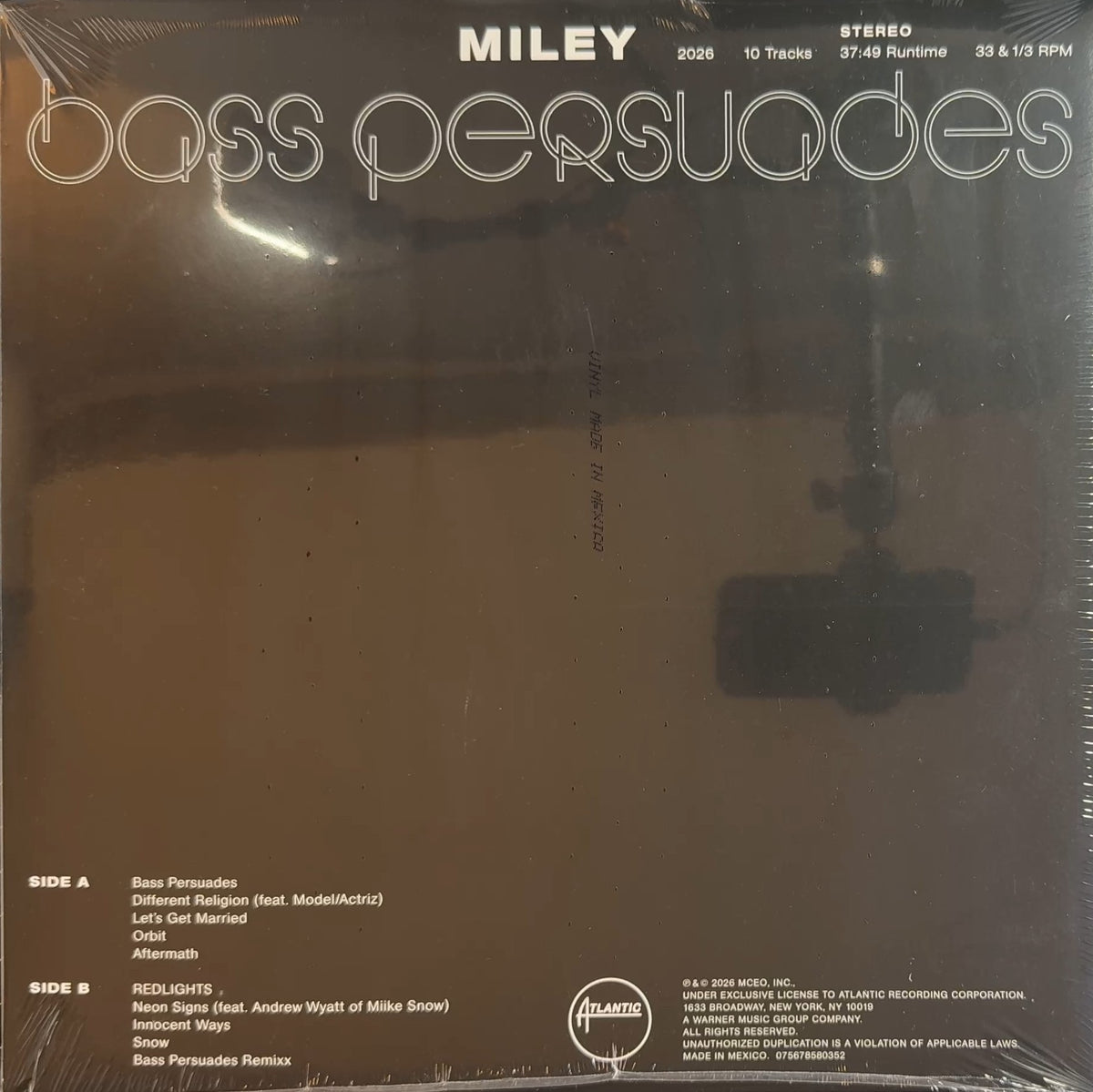 Miley Cyrus Bass Persuades 2026 US Pomegranate Vinyl Limited Edition 2500 Alt Art Gatefold Poster Sealed New NM
