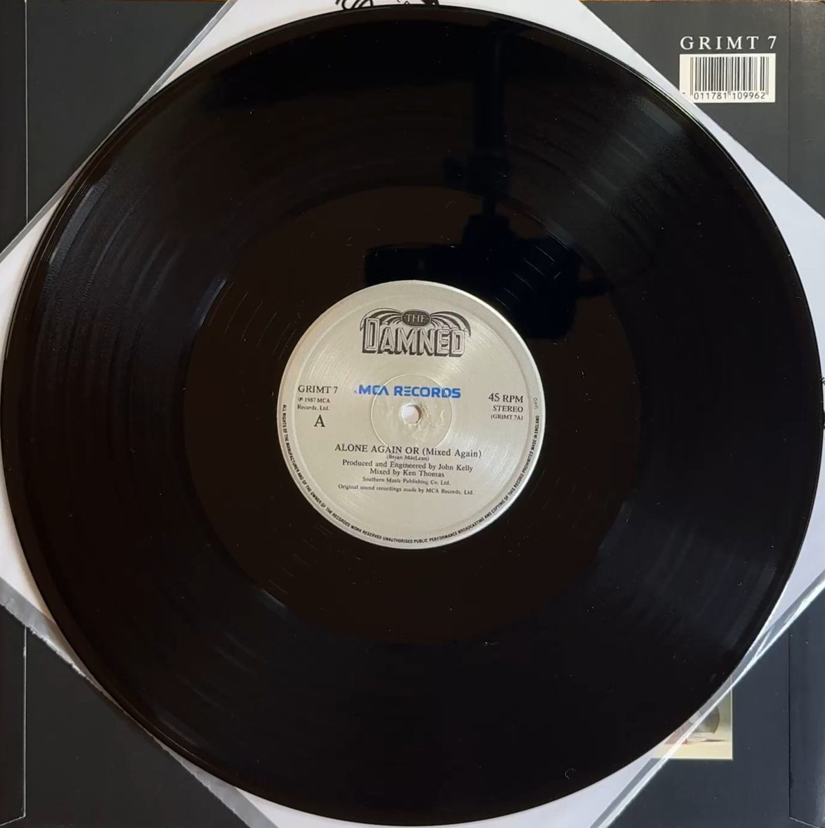 The Damned Alone Again Or 1987 UK 1st Press 12" Single VG+ VG+